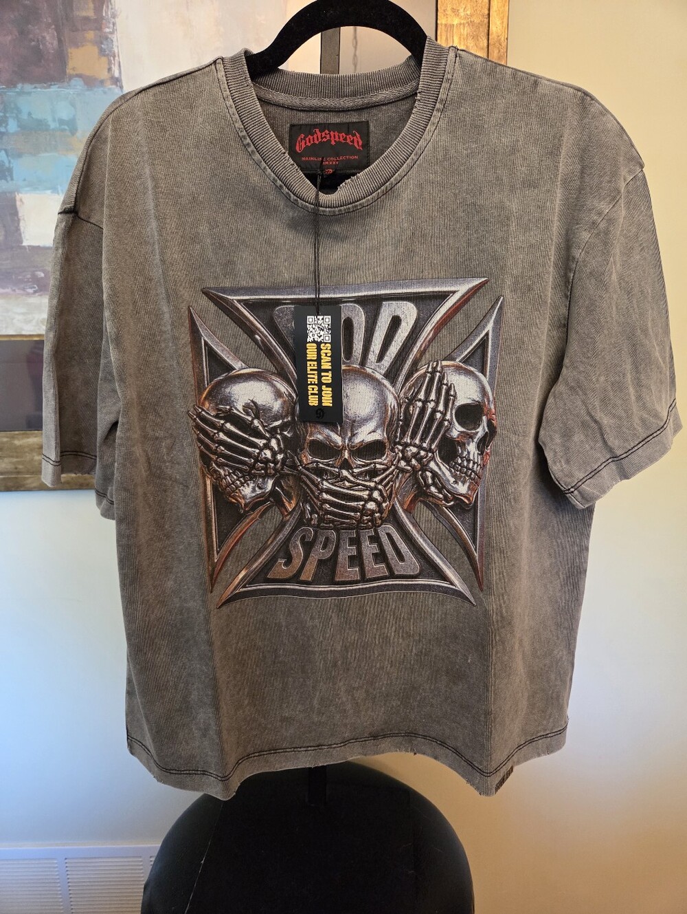 Godspeed Out of Many One Skull Tee XS NWT
